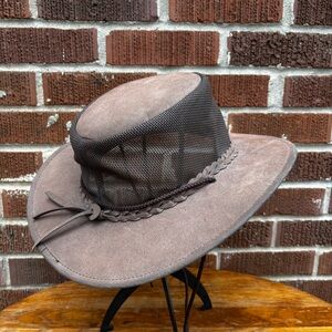 Kakado Australia 5H16 M Soaka breeze hat Brown chin strap mesh back tassels